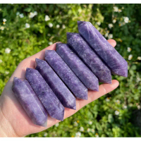 1 Pc Double Terminated Lepidolite Point, Purple Mica Point for Pendant, Crystal Generator, DT Crysta