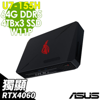 ASUS 華碩 ROG NUC 電競迷你電腦(Ultra 7-155H/64G/4TBX3 SSD/RTX4060-8G/W11P)
