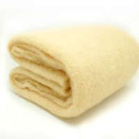 wool Batt /semi-felting wool for needle felt, felting needle ,Spinning fiber, Photo props Yellow cream
