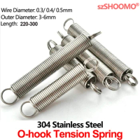 304 Stainless Steel Pullback Tension Cylindroid Helical Coil Small Mini Extension Spring WD 0.3mm 0.4mm 0.5mm