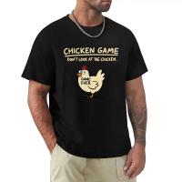 Áo thun nam với họa tiết “Chicken Game Don’t Look at the Chicken”, phong cách thường ngày, phù hợp đ