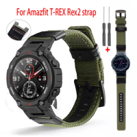 New Nylon Replacement Strap For Amazfit T-Rex Trex 2 Smart Watch Band Canvas Bracelet Wrist Belts For Amazfit T-Rex Pro Correa
