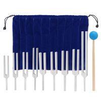 9Pcs Tuning Fork Set 174 285 396 417 528 639 741 852 HZ Chakra Tuning Fork Hammer เครื่องมือสำหรับ S