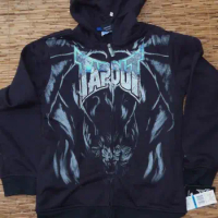 Y2k hip-hop goth tapout trendy printed zipper hoodie European and American retro loose long-sleeved streetwear for men and women