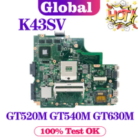 KEFU K43SV Mainboard For ASUS K43SJ K43SC K43SM K43S Laptop Motherboard GT520M GT540M GT630M REV:2.0/2.2/3.0/4.1 Supports i3 i5