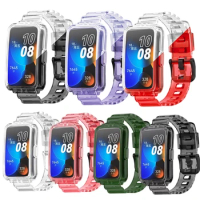Transparent Strap For Huawei Band 8 Gradient Smart Watch Replacement Wristband Bracelet for Huawei Band 7 6 Huawei Band8 Strap