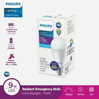 Lampu Emergency Philips RadiantLine Rechargeable Bohlam LED 9W 6500K Putih