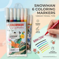 SNOWMAN MARKER KECIL 6 WARNA / MARKER KECIL 6W / MARKER PW-6A (SET)