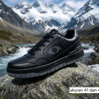 sepatu casual astec hitam polos original astec black ukuran 41 dan 42