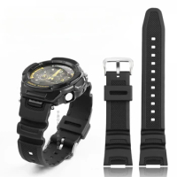 For Casio 24mm Men's Anti-Allergy Watchband with Tool SGW-100-1V 3157 SGW-200 Series Silicone Watch Bracelet Rubber Watch Strap