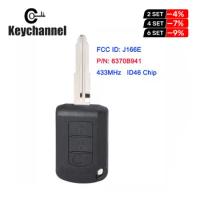 2 Button Car Key Remote Fob for Mitsubishi ASX Outlander Mirage Replacement Remote Key ID46 433Mhz FCCID J166E 6370B941 MIT11