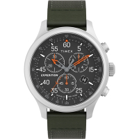 TIMEX  天美時 遠征系列  43mm 三眼計時手錶(軍綠帆布帶 TXTW4B26700)