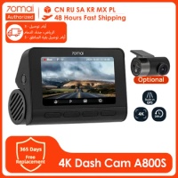70mai A800S Dash Cam 4K UHD DVR Built-in GPS IMX415 140FOV ADAS Support 24H Parking Surveillance App Control Loop Recording