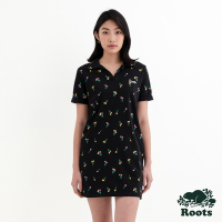 Roots 女裝- FLORAL POLO洋裝-黑色