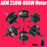 AKM 36V /48V 250W 350W 500W 800W Brushless Gear Hub Motor Ebike Cassette Powerful Motor High Speed Motor with 9Pins Motor Cable