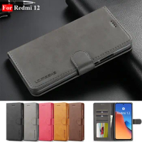 Redmi 12 Case Leather Vintage Phone Case For Coque Redmi 12 Case Flip 360 Magnetic Wallet Cover On Xiaomi Redmi 12 Redmi12 Cover
