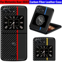 For Motorola Moto Razr 2022 Case Carbon Fiber Texture Leather Cover for Motorola Razr 2022 Case for Motorola Razr 3 Razr3 Funda