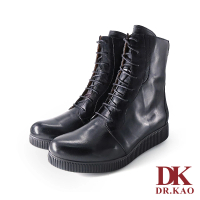 【DK 高博士】復古綁帶拉鍊空氣女靴 87-2142-90 黑色