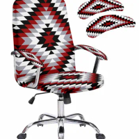Bohemian Aztec Red Texture Elastic Office Chair Cover Gaming Computer Chair Armchair Protector Seat Covers
