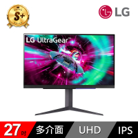 LG 樂金 S+級福利品 27GR93U-B 27型 IPS 4K 144Hz 電競螢幕(HDR400/G-Sync/HDMI2.1/樞紐旋轉)