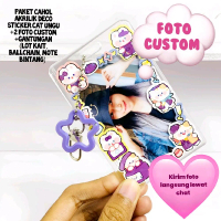 PAKET CAHOL + FOTO CUSTOM card holder akrilik deco sticker CAT UNGU