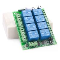 Applicable to 433Mhz Wireless RF Universal DC 12V 8CH Receiver Remote Control Switch Long Distance T