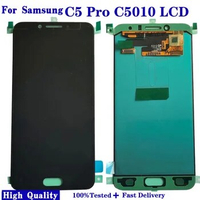 Per Super AMOLED LCD For Samsung Galaxy c5 pro c5010 C5018 LCD Display Touch Screen Digitizer Assembly Replacment For C5pro