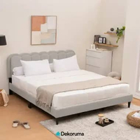 Dekoruma IMADA Divan + Headboard Tempat Tidur / Dipan + Sandaran (Kasur 160x200) 162x206cm - Abu