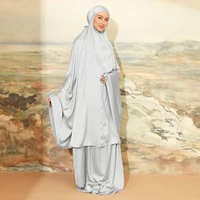 Lozy Hijab - Medina Prayer Set New Series (Mukena Polos Bahan Satin Silk Ringan Adem) Grey
