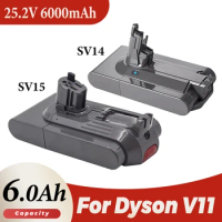 for Dyson 25.2V 6.0Ah Battery SV14 SV15 Serie Vacuum Cleaner Fluffy V11 Absolute Extra V11 Absolute V11 Animal 970145-02 Battery