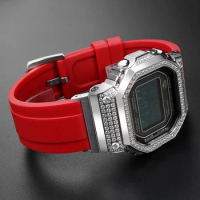 Silicone Watch Strap For Casio G-SHOCK GMW-B5000 Series Modified Rubber Watch Band connector Wristband Bracelet 35th anniversary