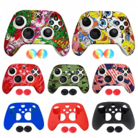 Anime Soft Silicone Cover Rubber Skin Grip Protective Case For Xbox Series X S Joystick Gamepad with Thumb Grips Cover