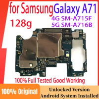 Original Unlocked Motherboard for Samsung Galaxy A71 4G A715F A715FD 5G A716B Main Logic Board with Full Chip Good Working Plate