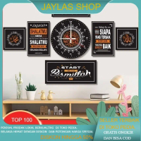 1 SET 1 set Jam Dinding 1 Set Kaligrafi Aestetik Unik Murah Kayu jam dinding jam tawaf dinding ja
