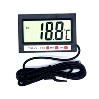 Mini LCD Digital Thermometer for Freezer Refrigerator Fridge Aquarium Temperature Meter -50~70 degree Probe Sensor With Clock