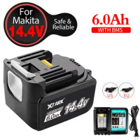 WIth LED Charger BL1430 Rechargeable Battery 14.4V 6000mAh Lithium Ion for Makita 14v Battery 6Ah BL1440 LXT200 BDF340 TD131D