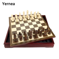 New Pattern Chess Pieces Wood Wood Coffee Table Professional Chess Board Family Games Chess Set Traditional Games Yernea