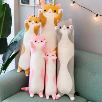 Kucing Bantal Panjang Panjang Merah Muda Bantal Mewah Mainan Mewah Mainan Lucu Boneka Besar Bantal B