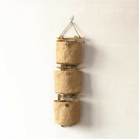 黃麻串聯收納掛袋棉麻布藝墻上掛式儲物掛袋雜物盒