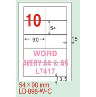 【龍德】LD-898(直角) 雷射、影印專用標籤-紅銅板 54x90mm 20大張/包