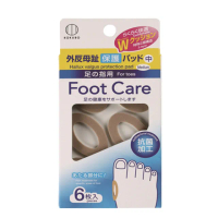 【KOKUBO】步行足部軟墊1盒6枚-6盒組(中形/雞眼貼/乳膠貼/足部貼/護腳/足趾)
