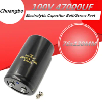 1/PCS 100V47000UF 76*130MM 47000UF 100V Bolt/Screw Foot Audio Filter Electrolytic Capacitor 105℃