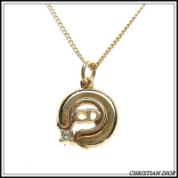Christian Dior 簍空造型CD項鍊(金色)