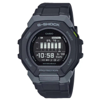 【CASIO 卡西歐】G-SQUAD藍芽多功能訓練錶 黑 47.4mm(GBD-300-1)