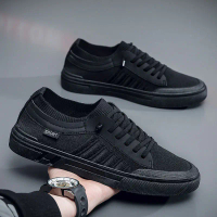 Giày Nam, Flyknit Mùa Hè, Lưới Thoáng Khí, Kiểu Lười, Lofter, Nhẹ, Màu Trơn Thời Trang, Mỏng, Thường