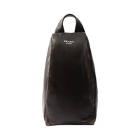Prada Triangle Logo Nappa Leather Sling Backpack Dark Brown Brown