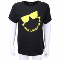 KARL LAGERFELD x Smileyworld 童裝 卡爾 墨鏡笑臉聯名黑色棉質TEE T恤