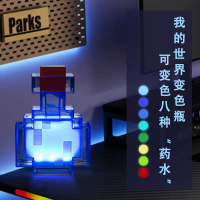 Minecraft merchandise toy gift color-changing potion bottle model night light lampu  lip  lap  raya 