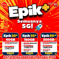 Simkad Halo Telco Tune Talk Epik+ Plan Semuanya 5G - Internet 350GB Uncapped 4G/5G + Unlimited Calls