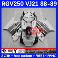 Body For RGV250 SAPC VJ21 RGVT250 VJ 21 88-89 Frame 40No.154 RGV-250 RGVT RGV 250 RGVT-250 88 89 1988 1989 Fairings white grey